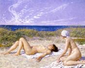 保罗古斯塔夫费舍尔 - Fischer Paul Sunbathing In The Dunes